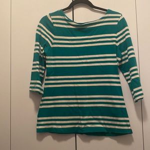 White and green striped shirt